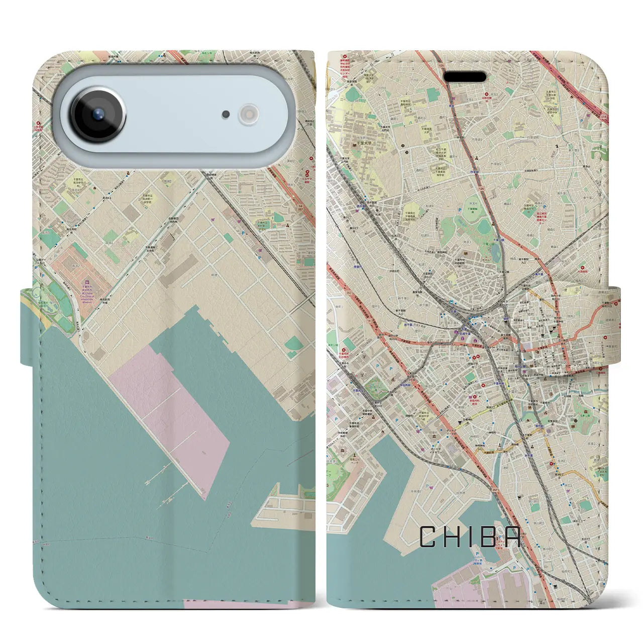 【千葉(千葉県)】地図柄iPhoneケース(手帳タイプ)