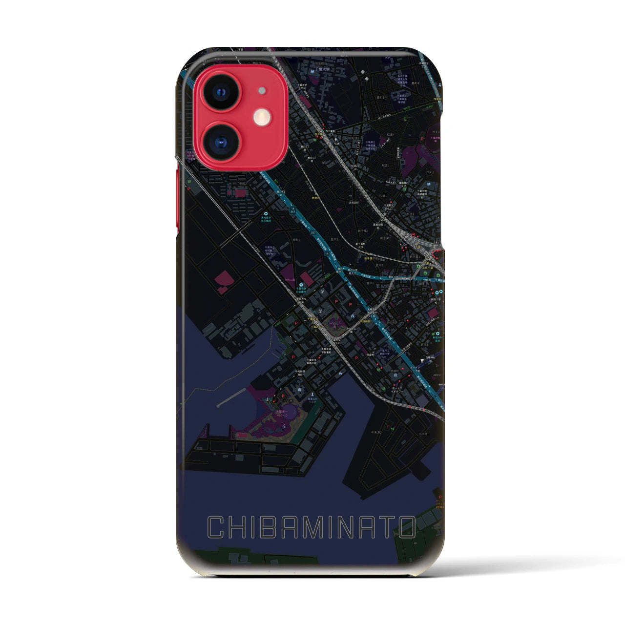 【千葉みなと(千葉県)】地図柄iPhoneケース(バックカバータイプ)