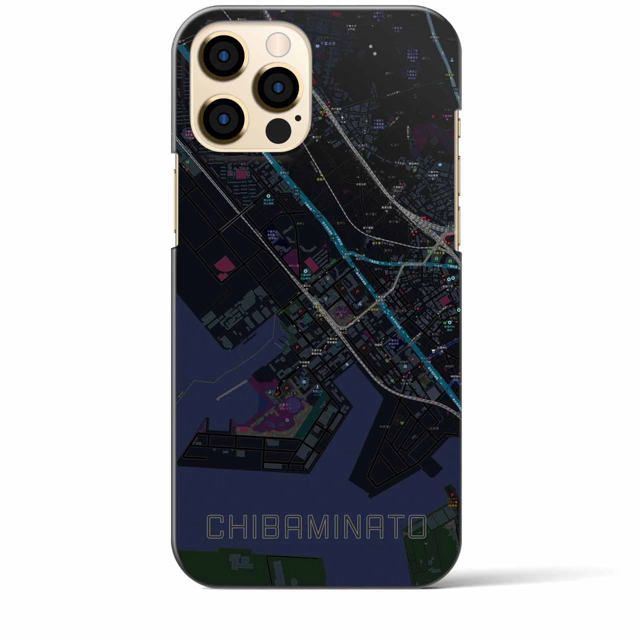 【千葉みなと(千葉県)】地図柄iPhoneケース(バックカバータイプ)