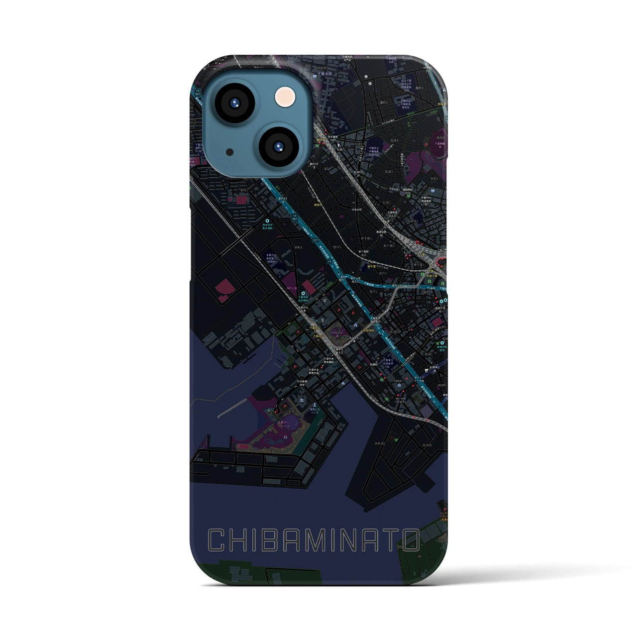 【千葉みなと(千葉県)】地図柄iPhoneケース(バックカバータイプ)