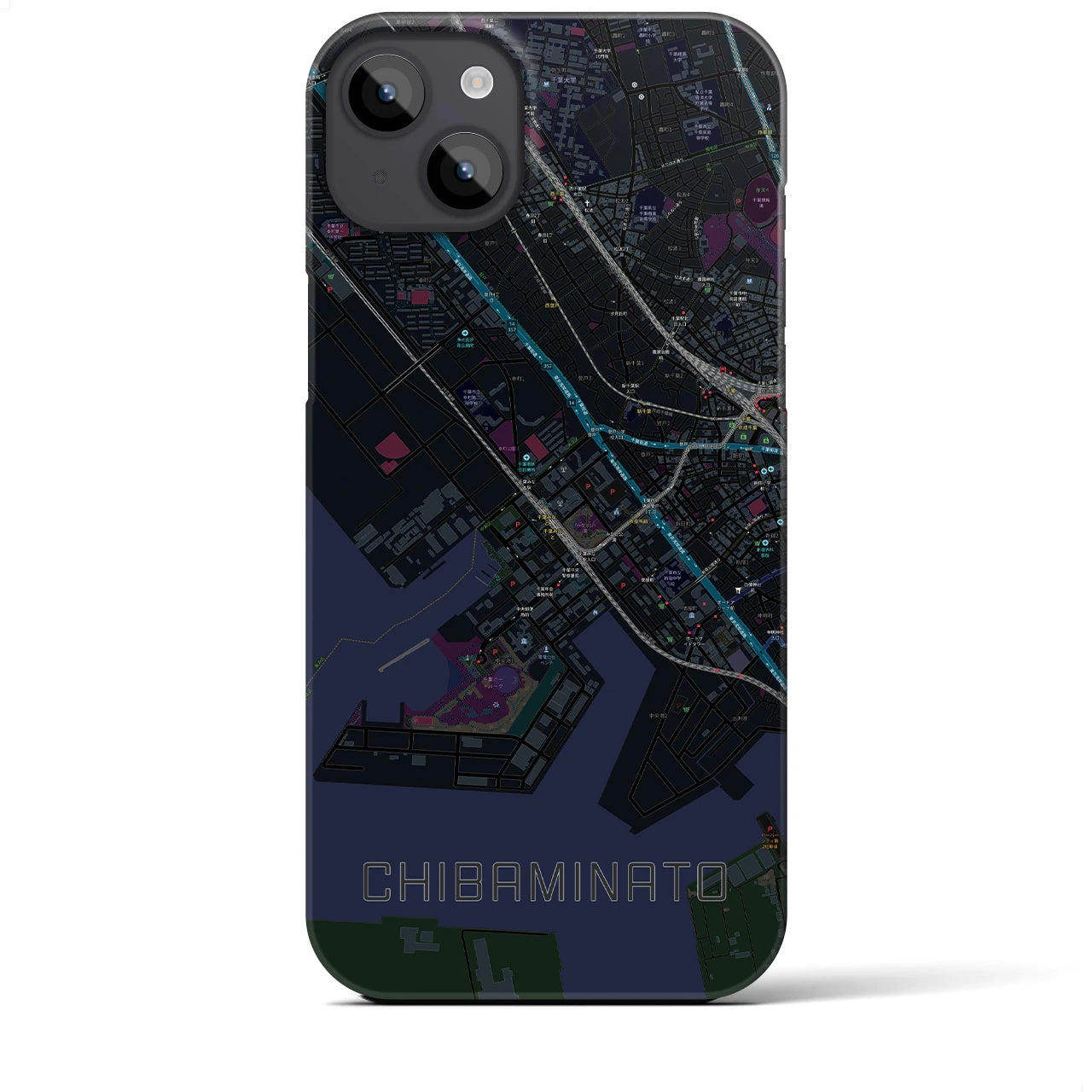 【千葉みなと(千葉県)】地図柄iPhoneケース(バックカバータイプ)