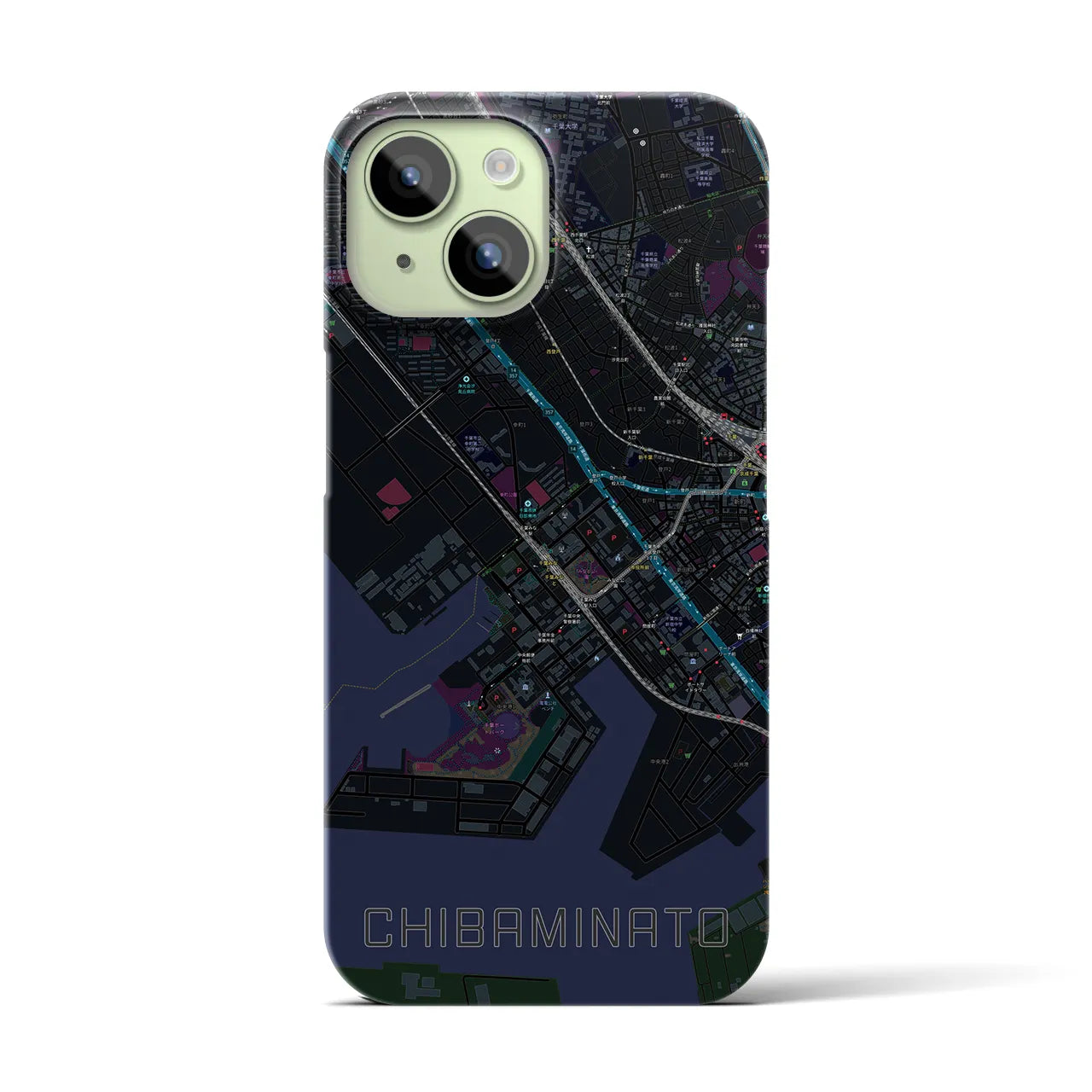【千葉みなと(千葉県)】地図柄iPhoneケース(バックカバータイプ)
