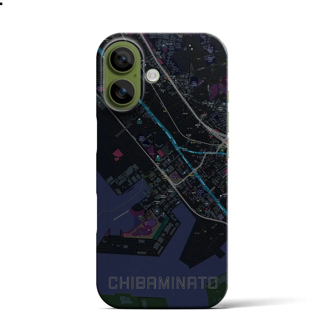 【千葉みなと(千葉県)】地図柄iPhoneケース(バックカバータイプ)