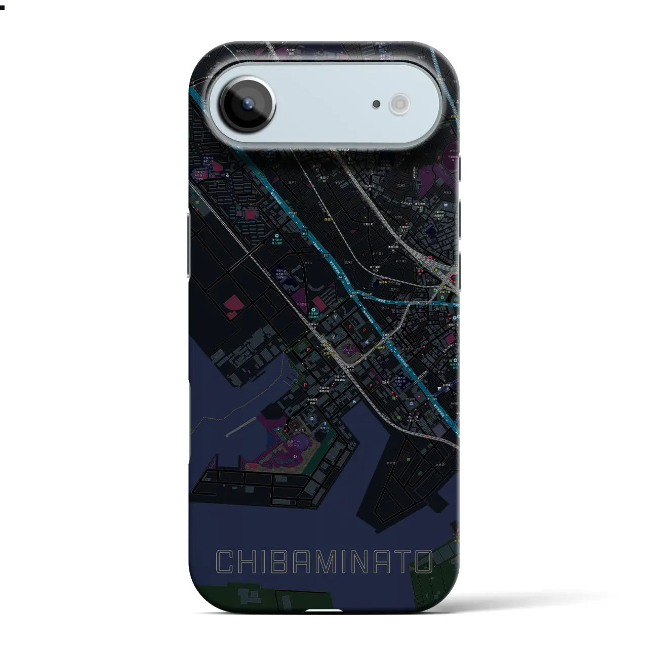 【千葉みなと(千葉県)】地図柄iPhoneケース(バックカバータイプ)