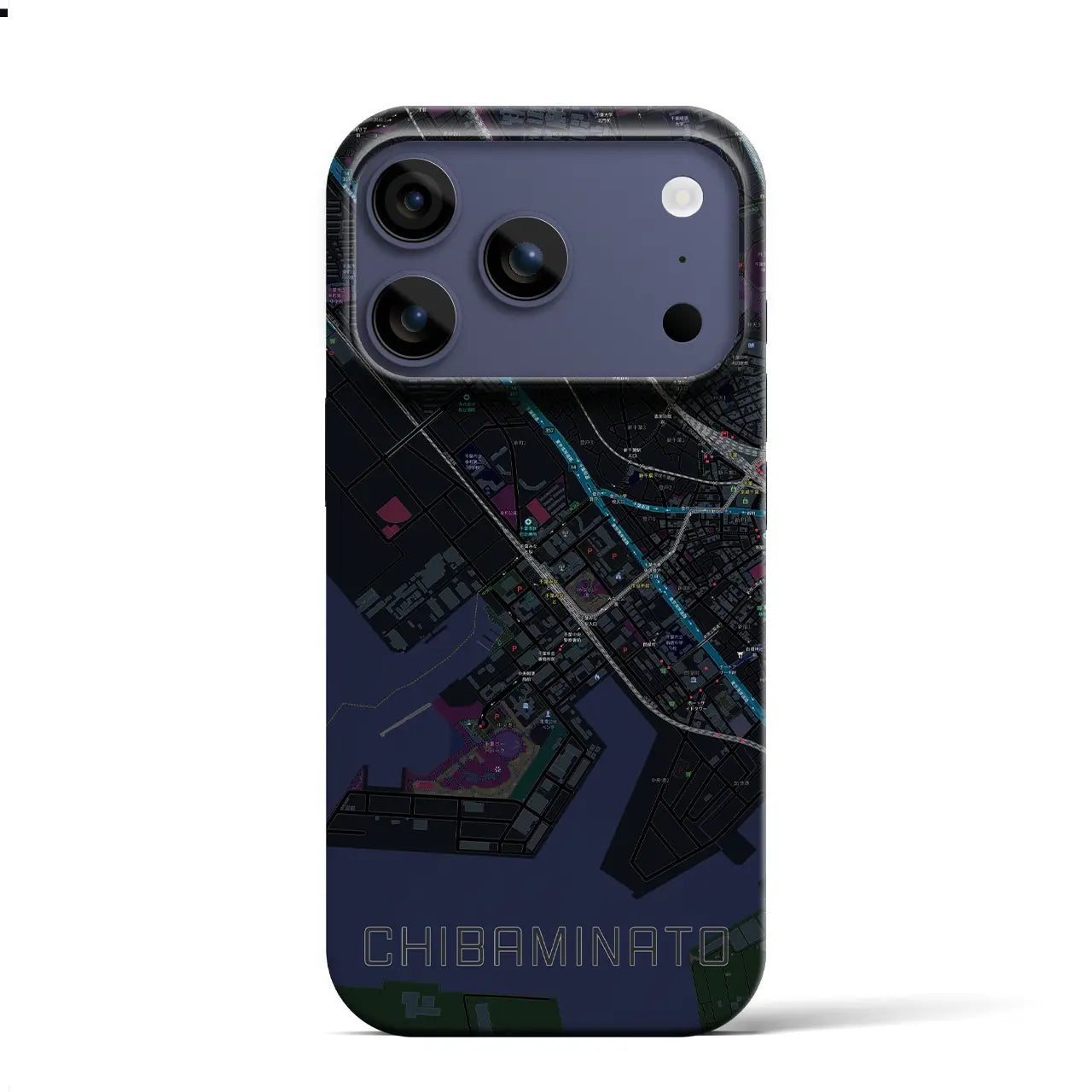 【千葉みなと(千葉県)】地図柄iPhoneケース(バックカバータイプ)