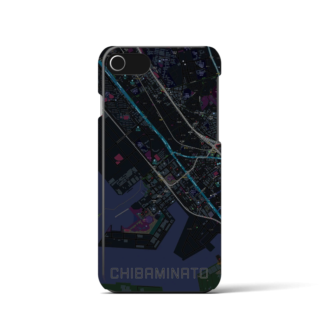 【千葉みなと(千葉県)】地図柄iPhoneケース(バックカバータイプ)