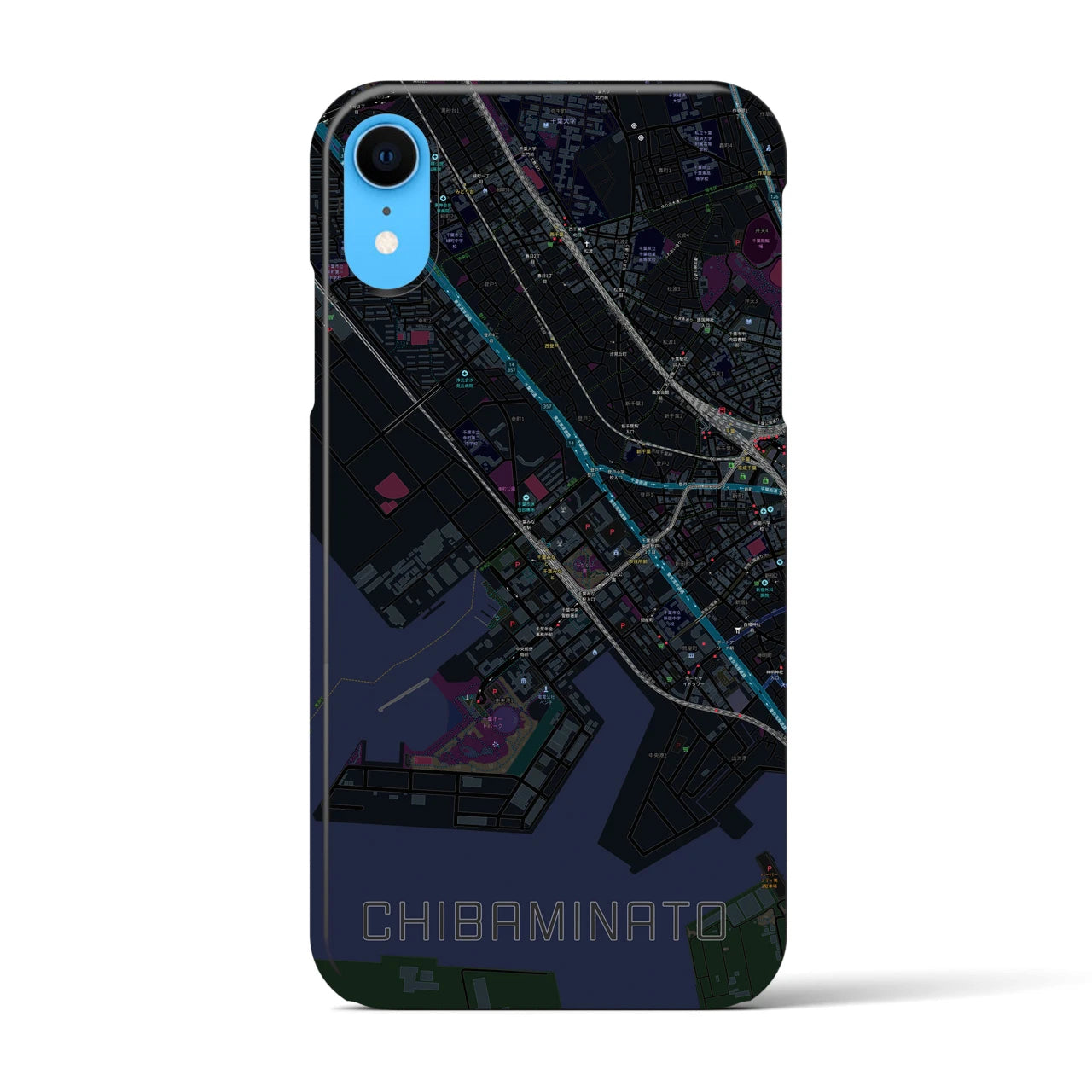 【千葉みなと(千葉県)】地図柄iPhoneケース(バックカバータイプ)