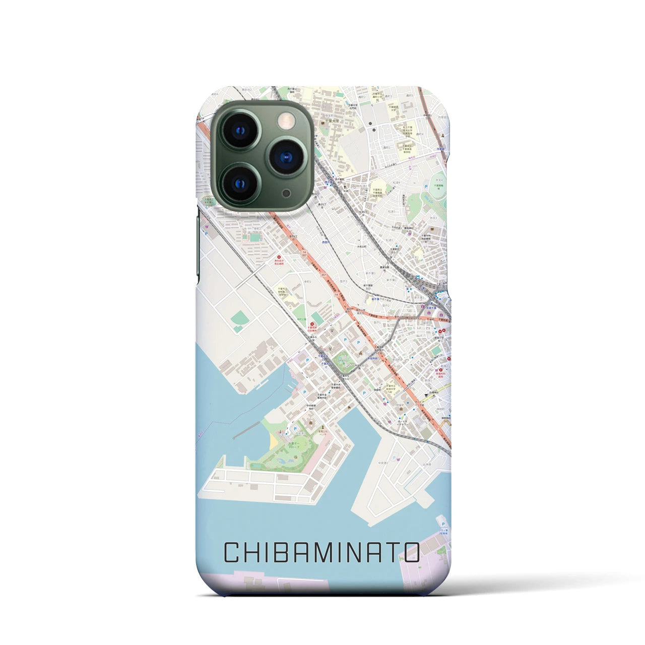 【千葉みなと(千葉県)】地図柄iPhoneケース(バックカバータイプ)