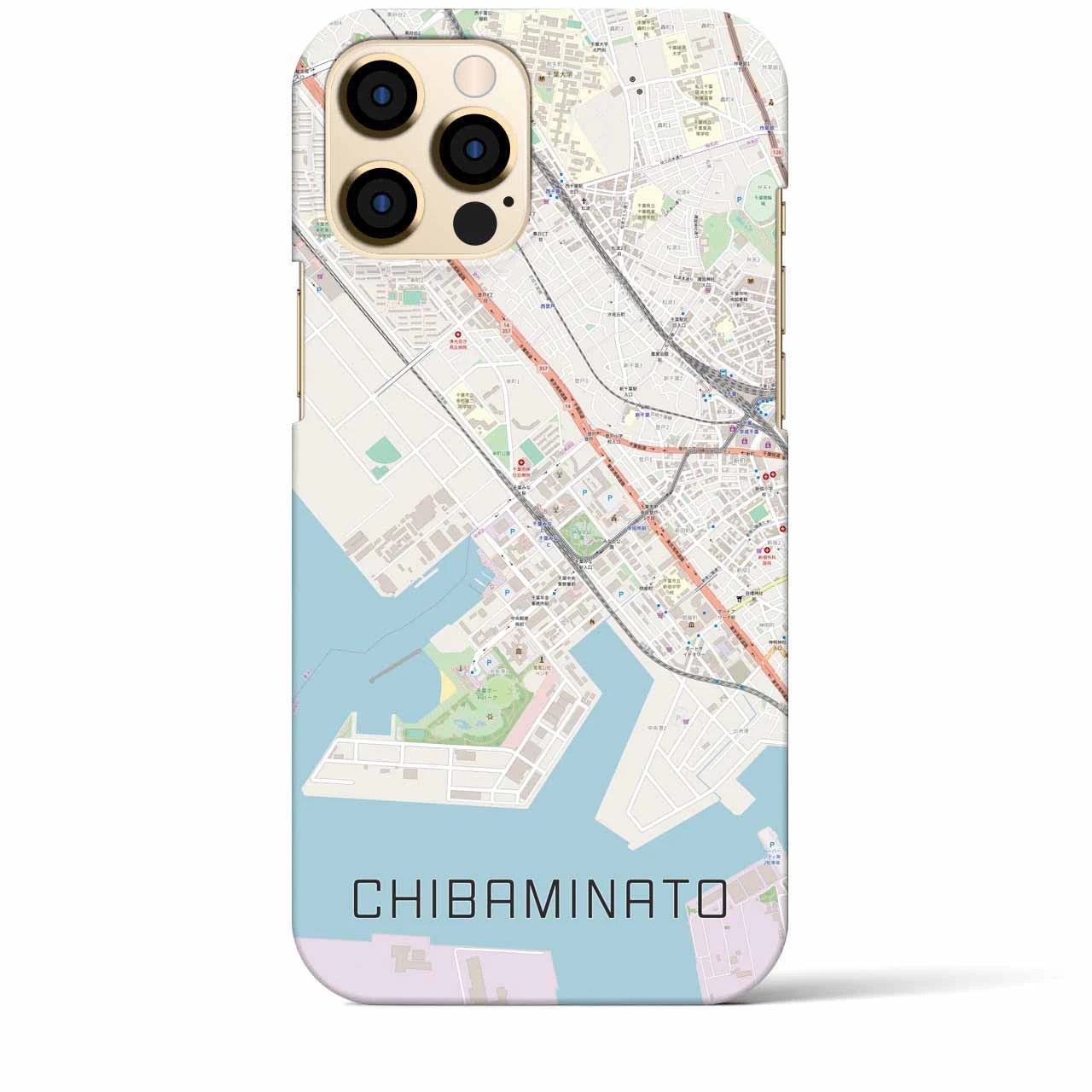 【千葉みなと(千葉県)】地図柄iPhoneケース(バックカバータイプ)