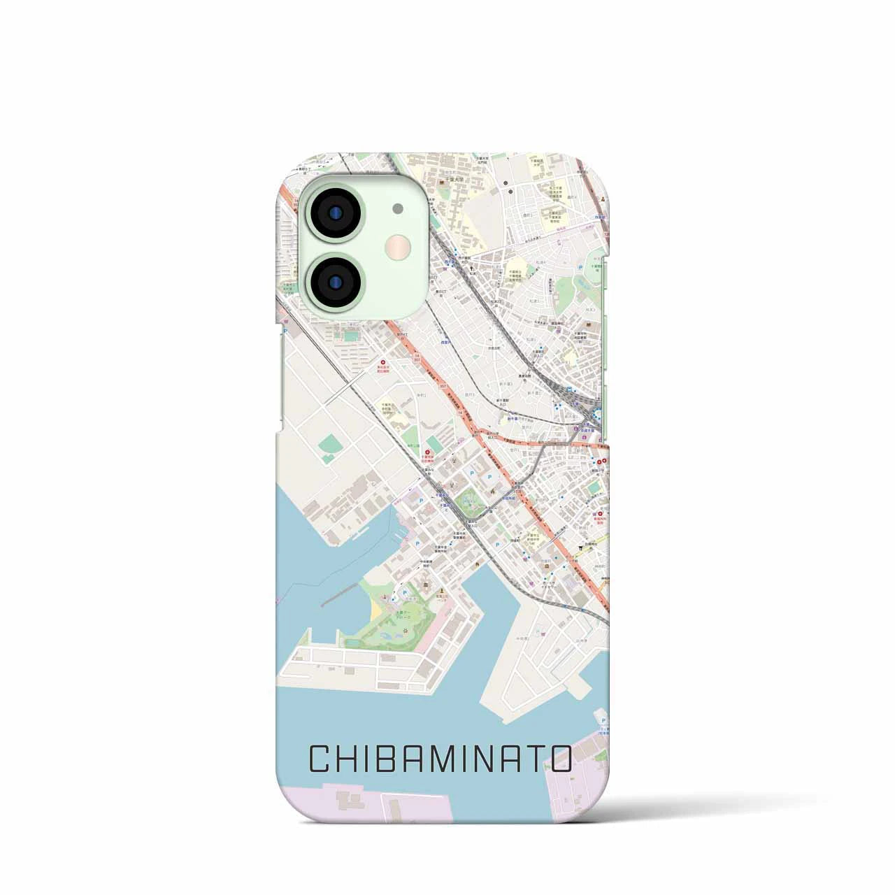 【千葉みなと(千葉県)】地図柄iPhoneケース(バックカバータイプ)