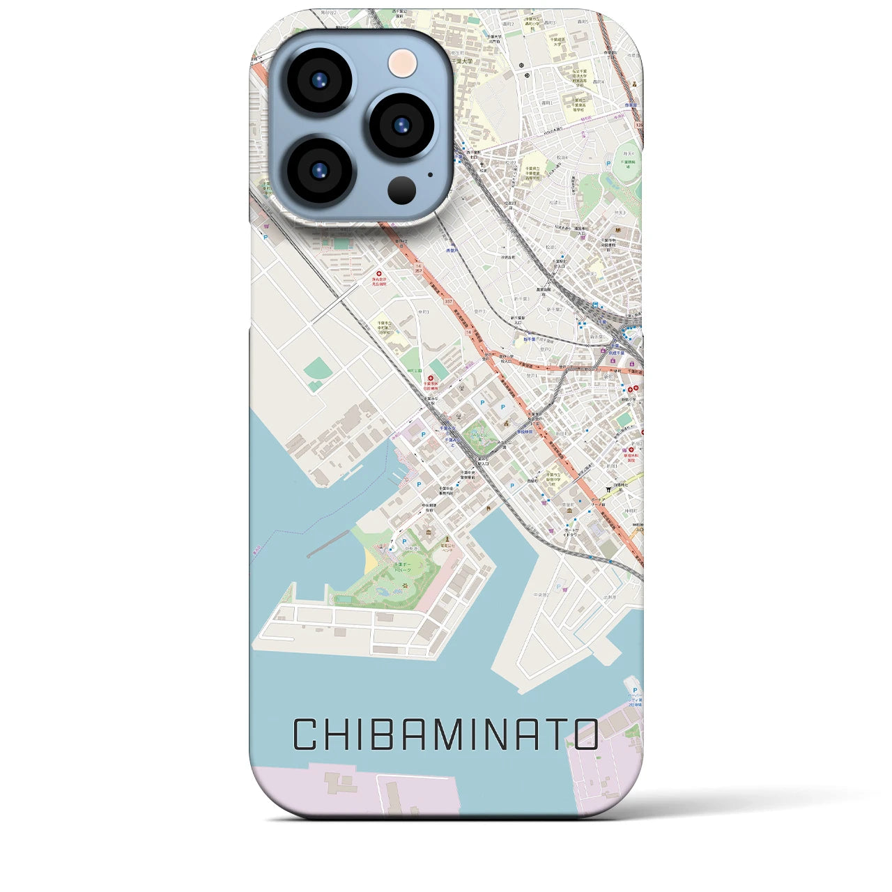 【千葉みなと(千葉県)】地図柄iPhoneケース(バックカバータイプ)