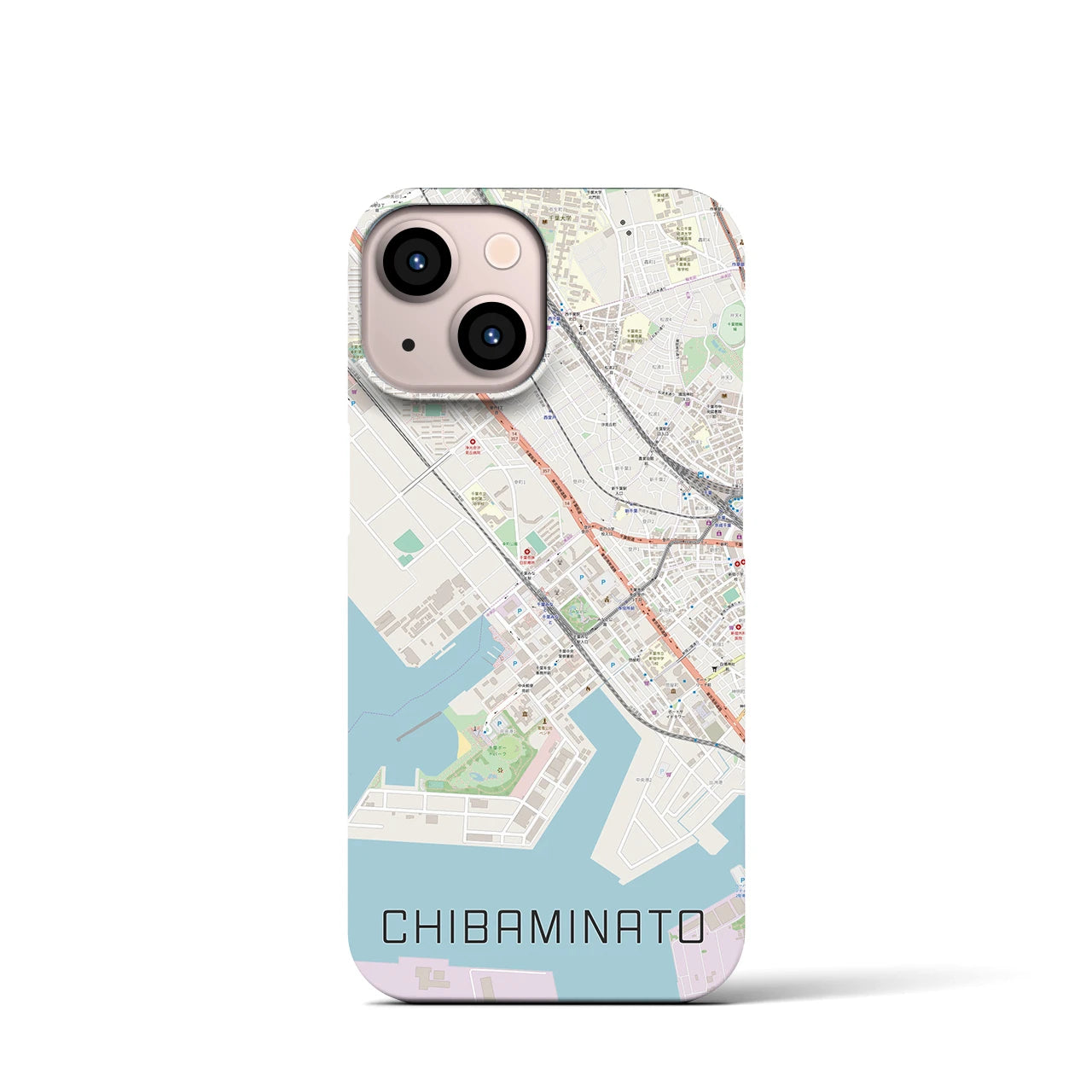 【千葉みなと(千葉県)】地図柄iPhoneケース(バックカバータイプ)
