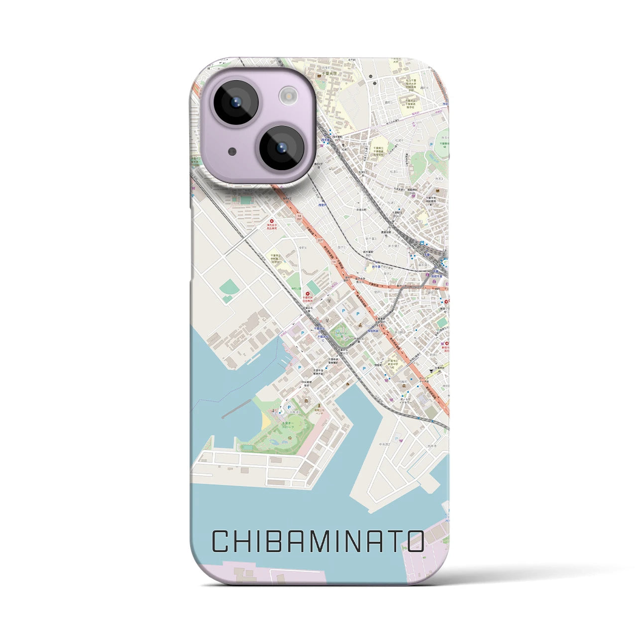 【千葉みなと(千葉県)】地図柄iPhoneケース(バックカバータイプ)