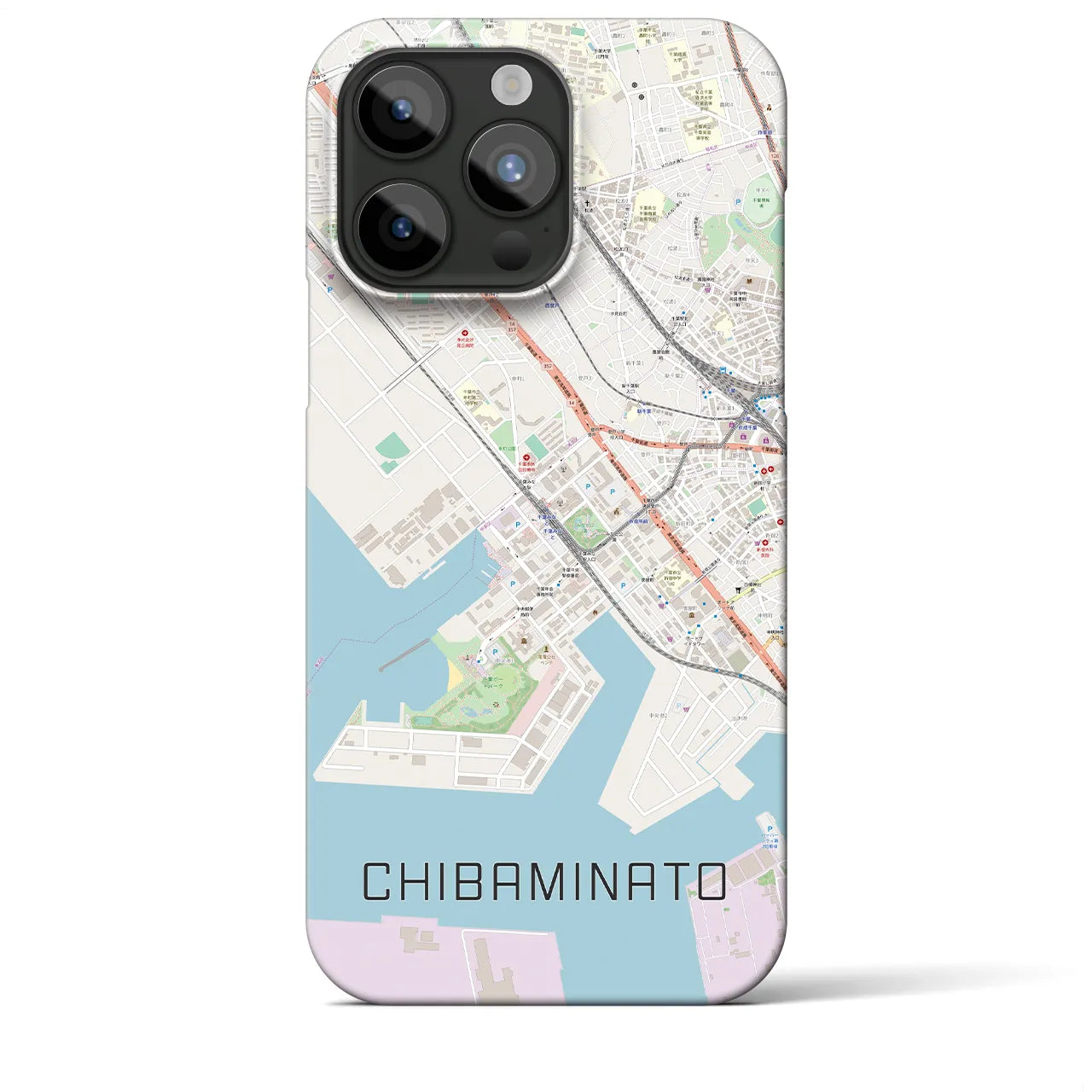 【千葉みなと(千葉県)】地図柄iPhoneケース(バックカバータイプ)