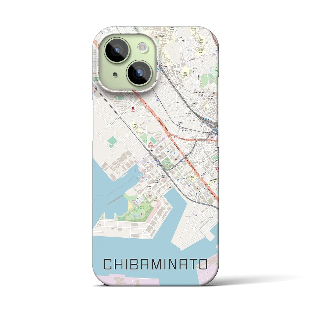 【千葉みなと(千葉県)】地図柄iPhoneケース(バックカバータイプ)