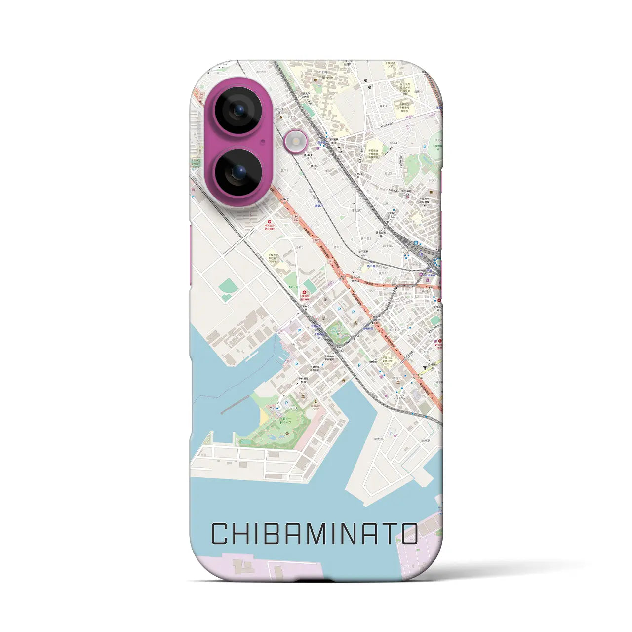 【千葉みなと(千葉県)】地図柄iPhoneケース(バックカバータイプ)