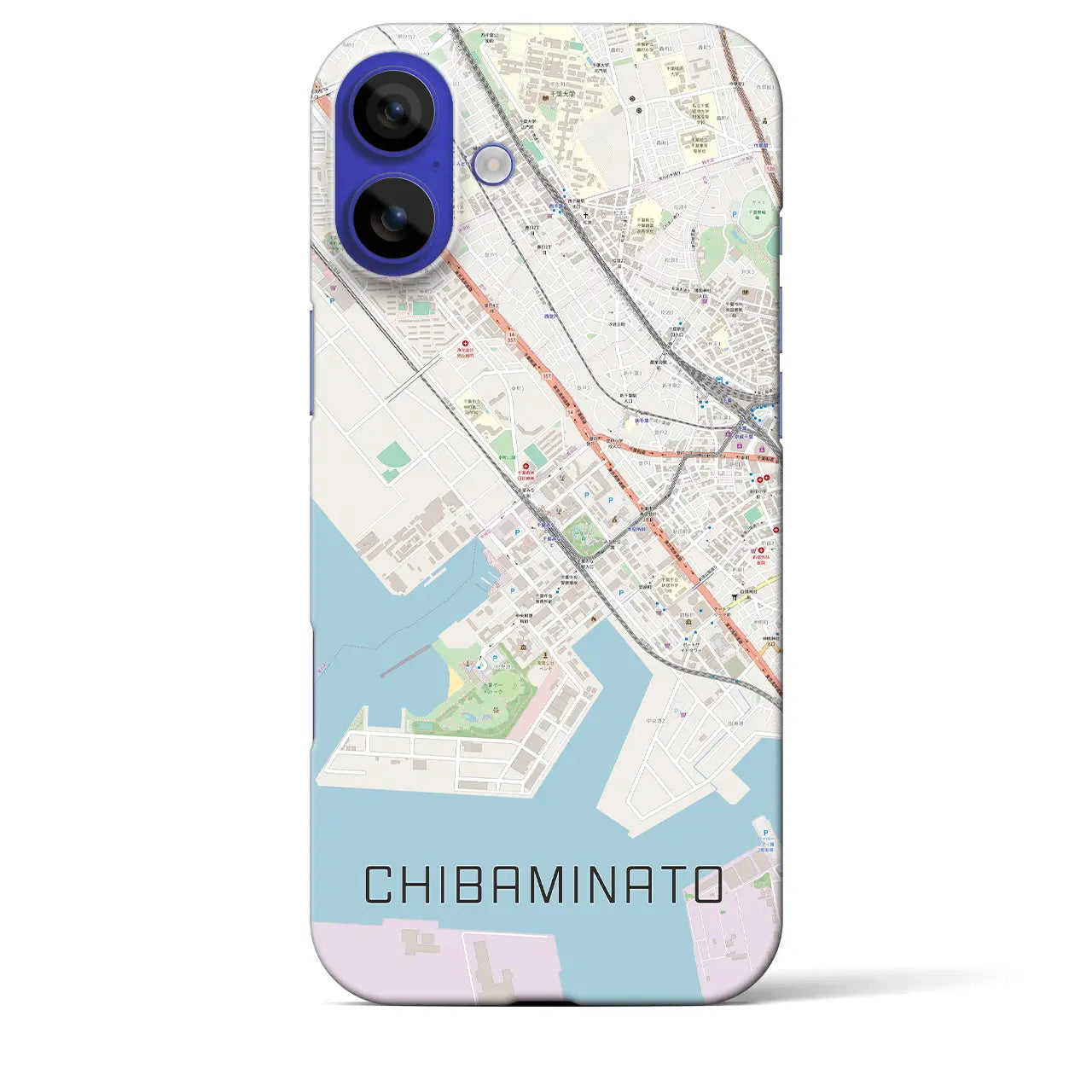 【千葉みなと(千葉県)】地図柄iPhoneケース(バックカバータイプ)ナチュラル・iPhone 16 Pro Max 用