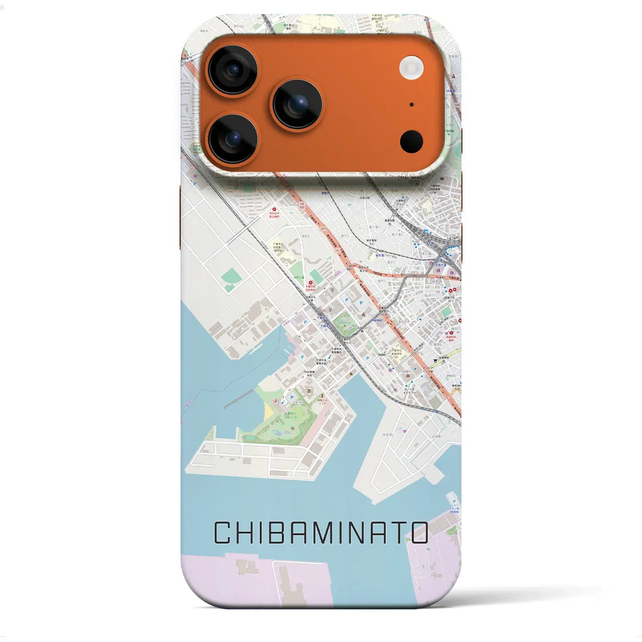 【千葉みなと(千葉県)】地図柄iPhoneケース(バックカバータイプ)ナチュラル・iPhone 17 Pro Max 用