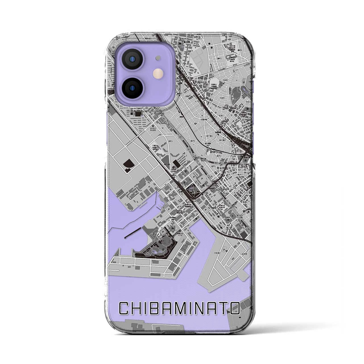 【千葉みなと(千葉県)】地図柄iPhoneケース(クリアタイプ)