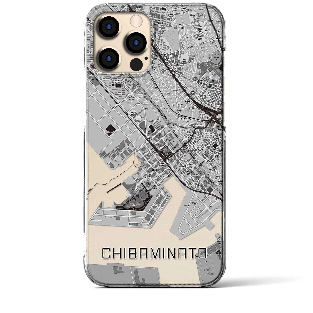 【千葉みなと(千葉県)】地図柄iPhoneケース(クリアタイプ)