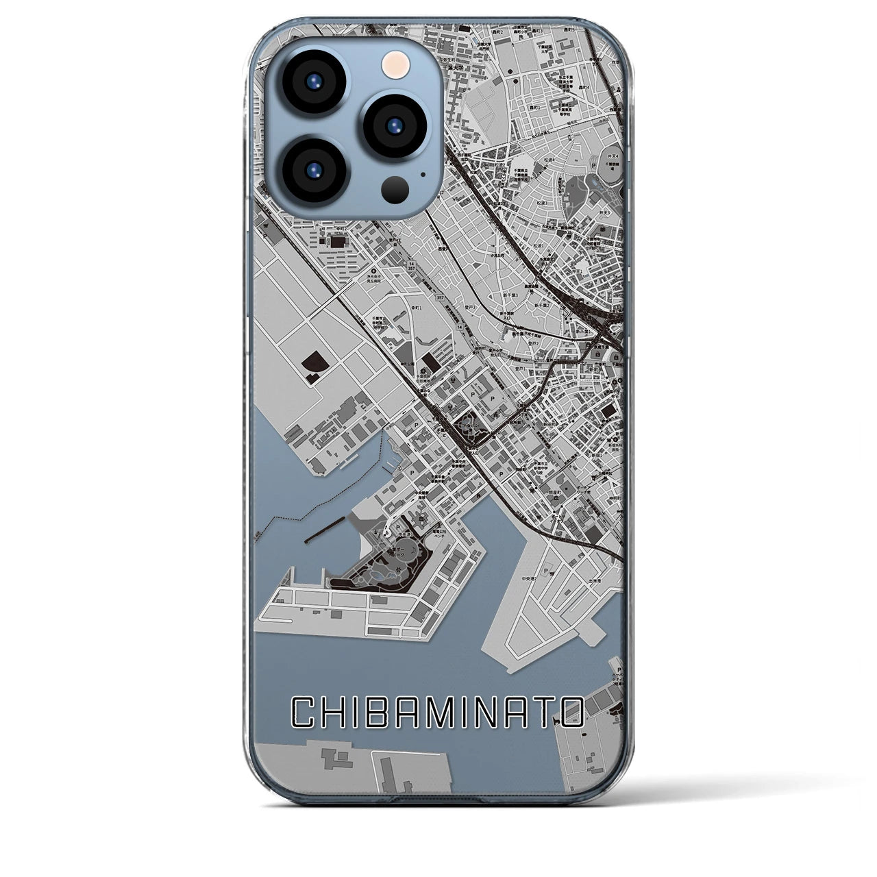 【千葉みなと(千葉県)】地図柄iPhoneケース(クリアタイプ)