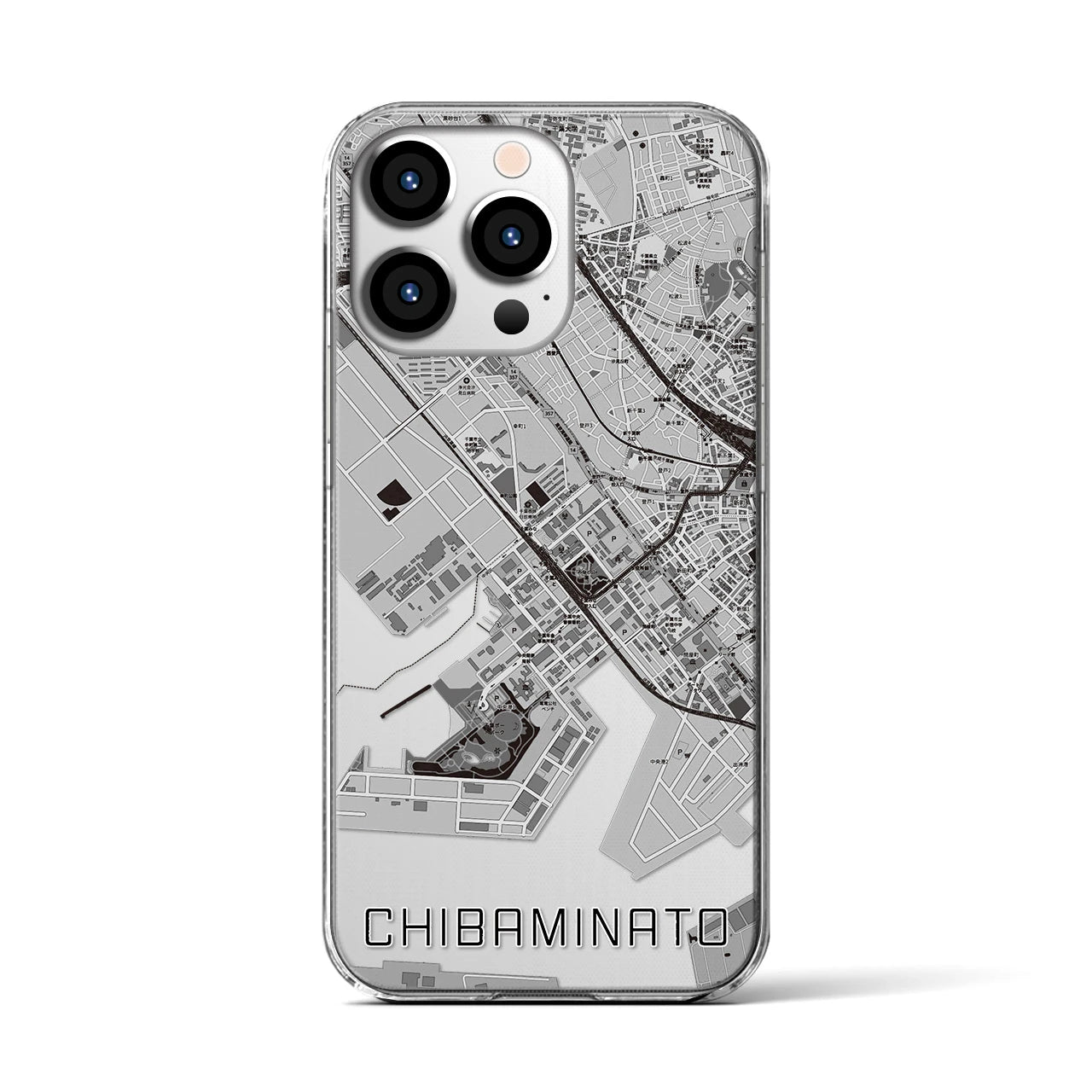 【千葉みなと(千葉県)】地図柄iPhoneケース(クリアタイプ)