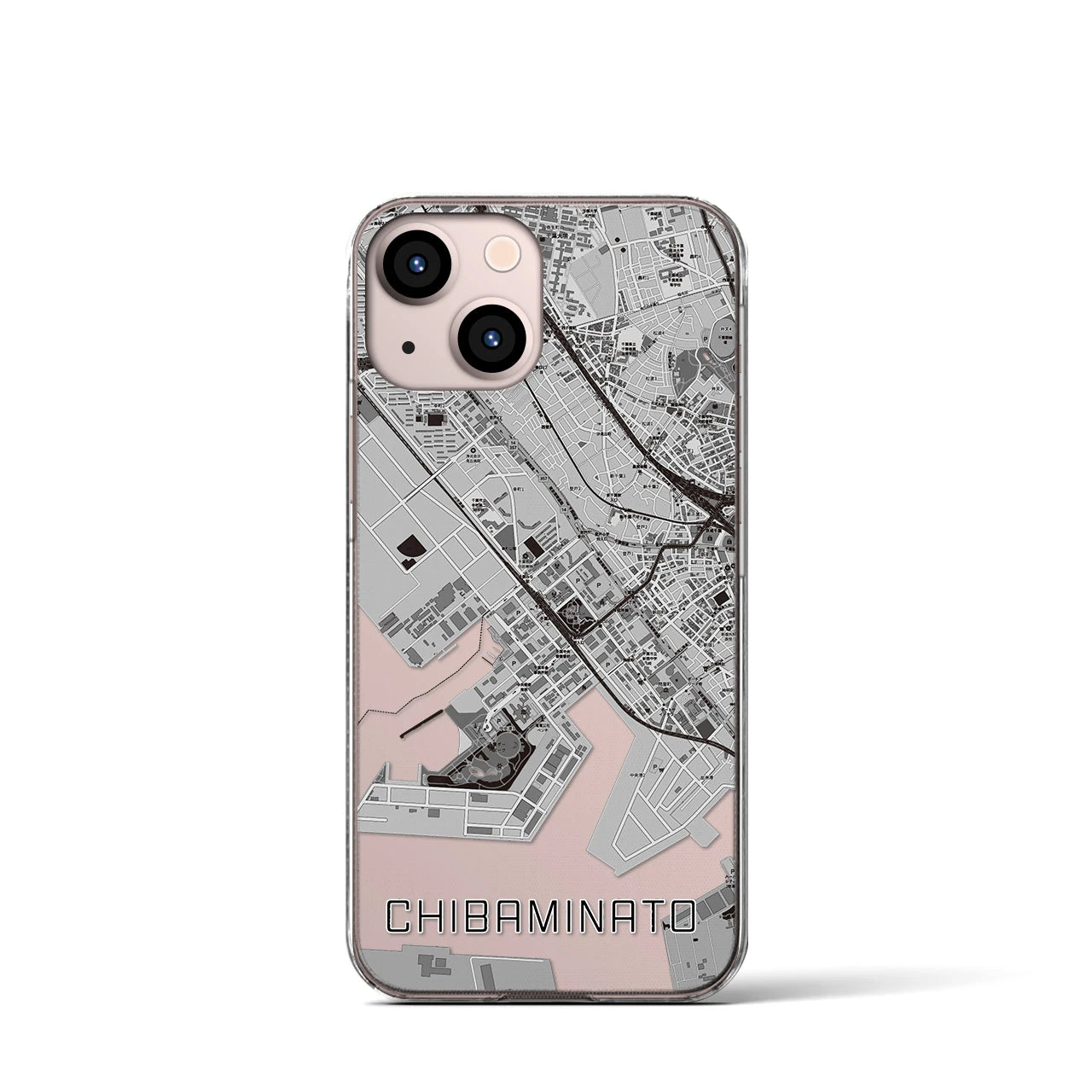 【千葉みなと(千葉県)】地図柄iPhoneケース(クリアタイプ)