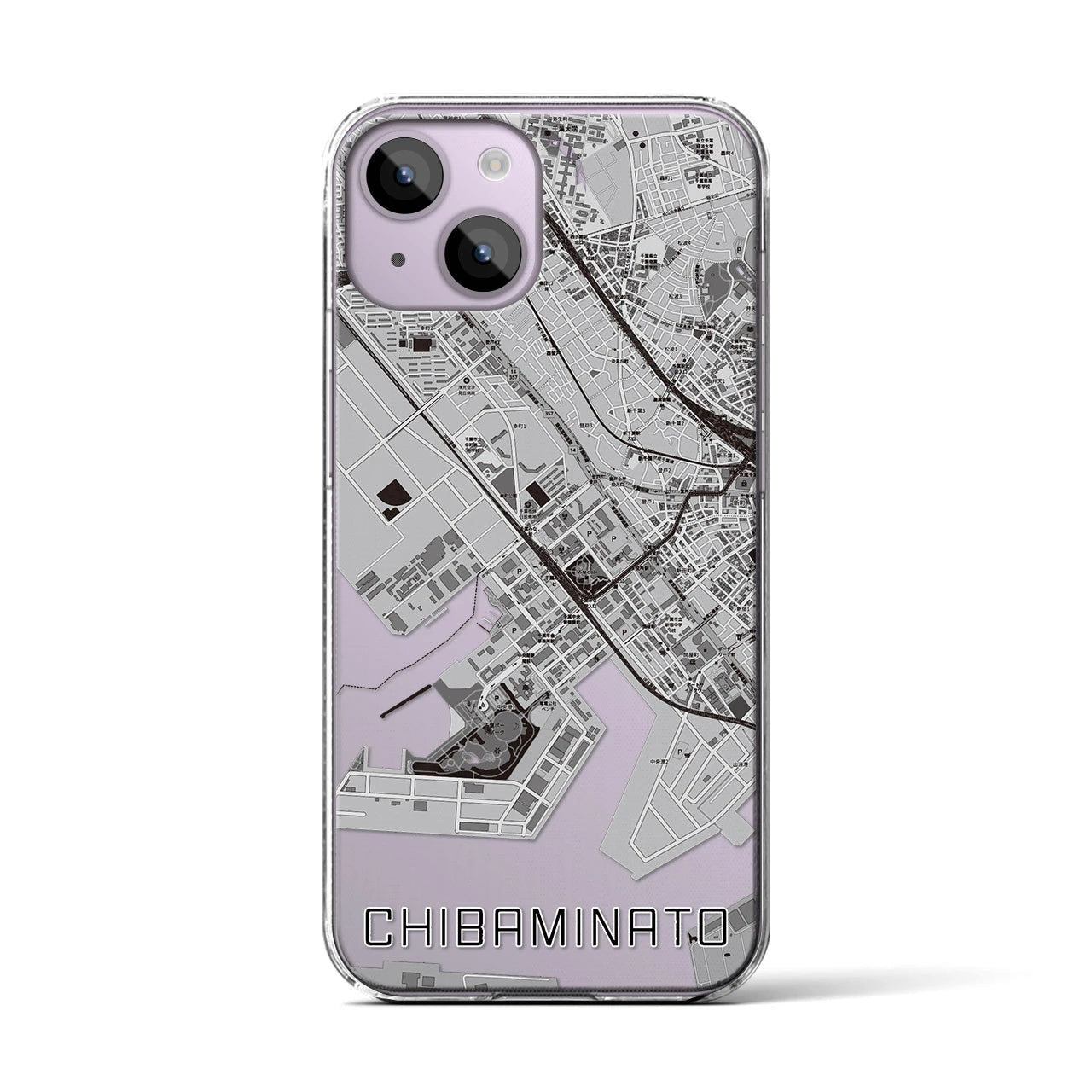 【千葉みなと(千葉県)】地図柄iPhoneケース(クリアタイプ)