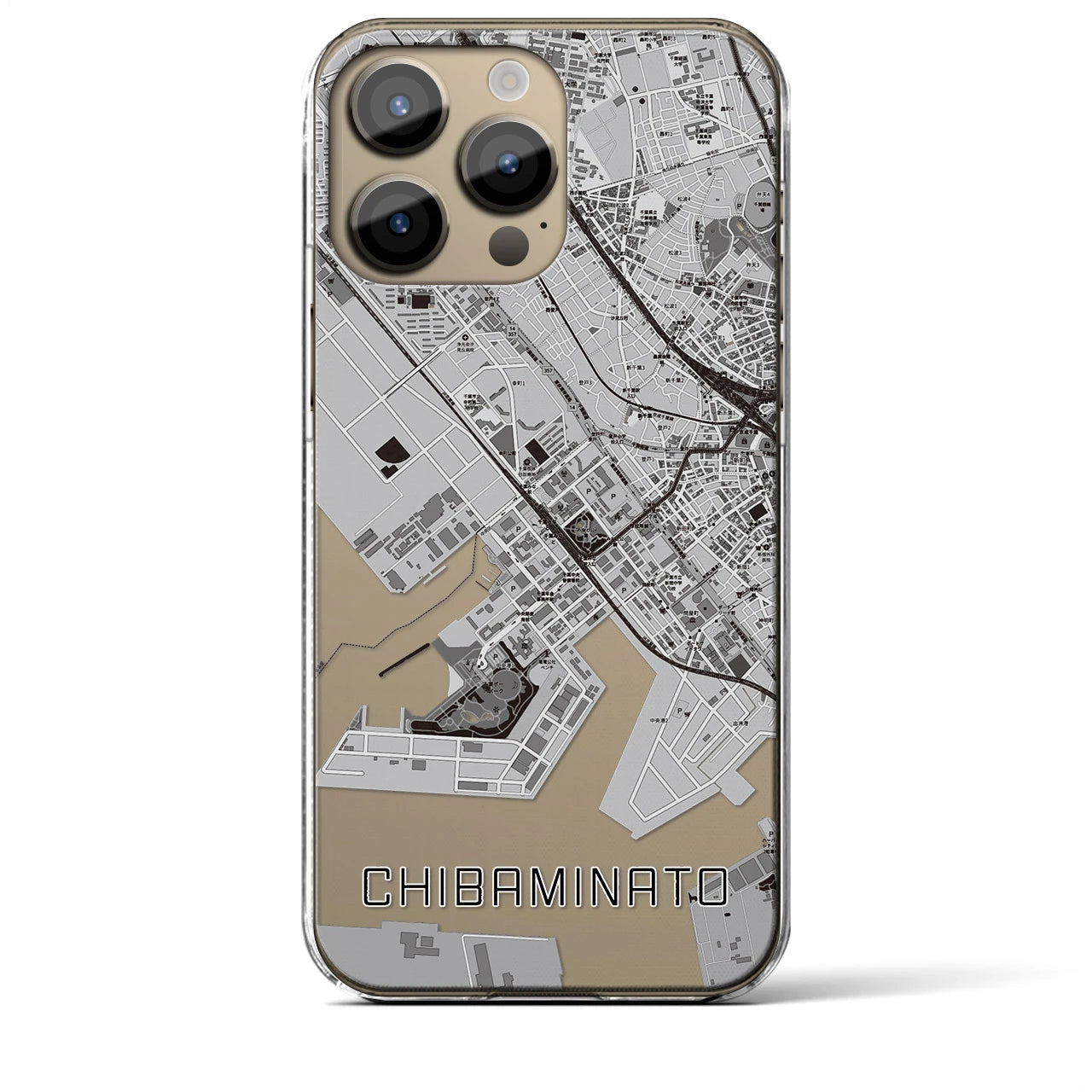 【千葉みなと(千葉県)】地図柄iPhoneケース(クリアタイプ)