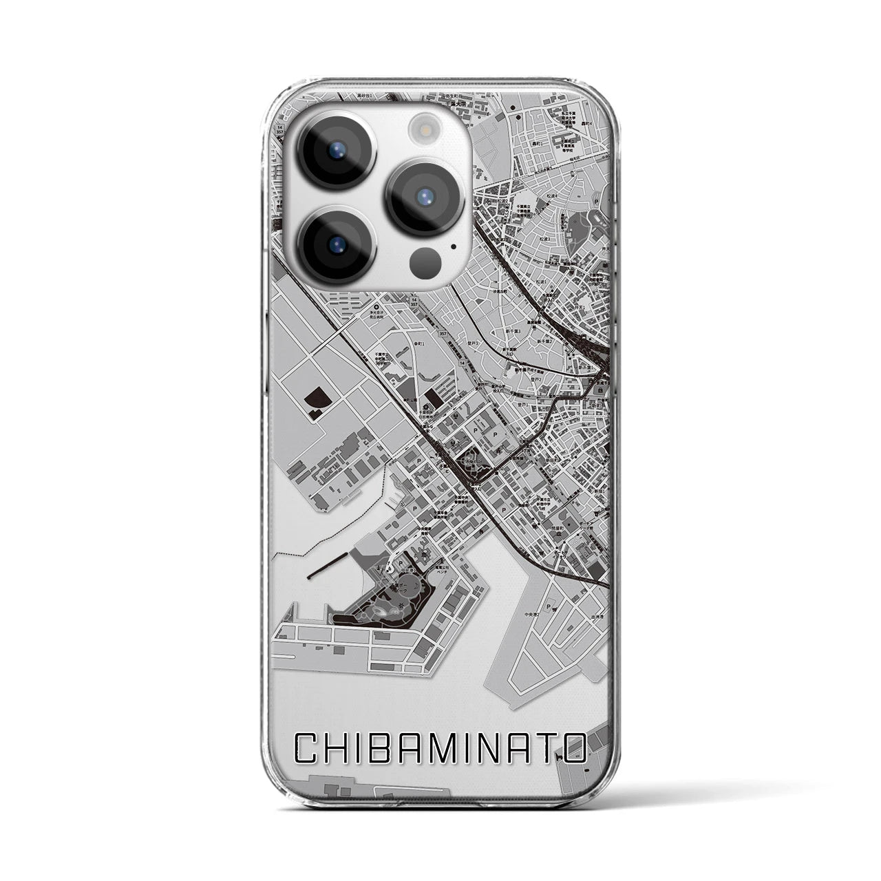 【千葉みなと(千葉県)】地図柄iPhoneケース(クリアタイプ)