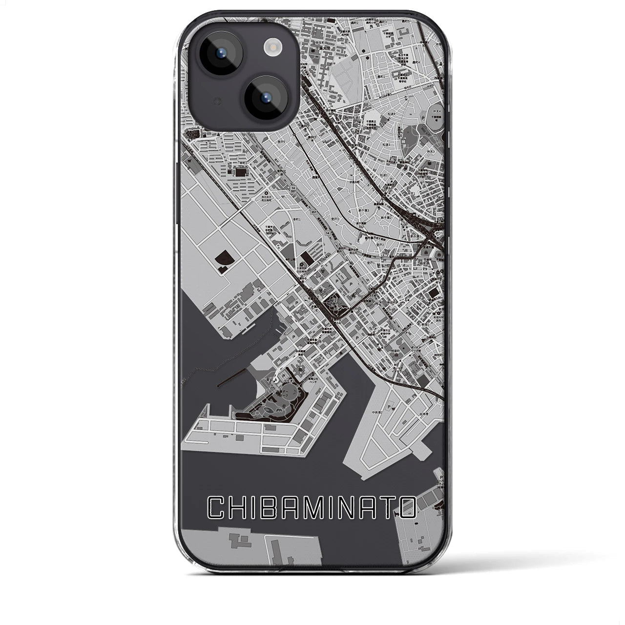 【千葉みなと(千葉県)】地図柄iPhoneケース(クリアタイプ)