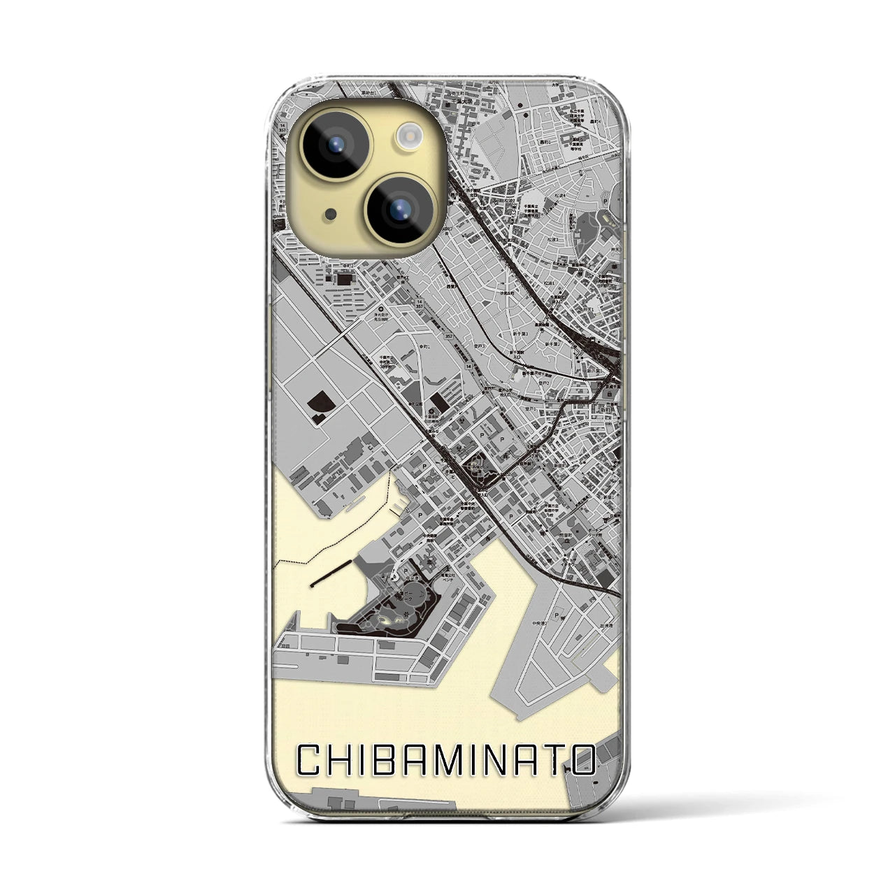 【千葉みなと(千葉県)】地図柄iPhoneケース(クリアタイプ)