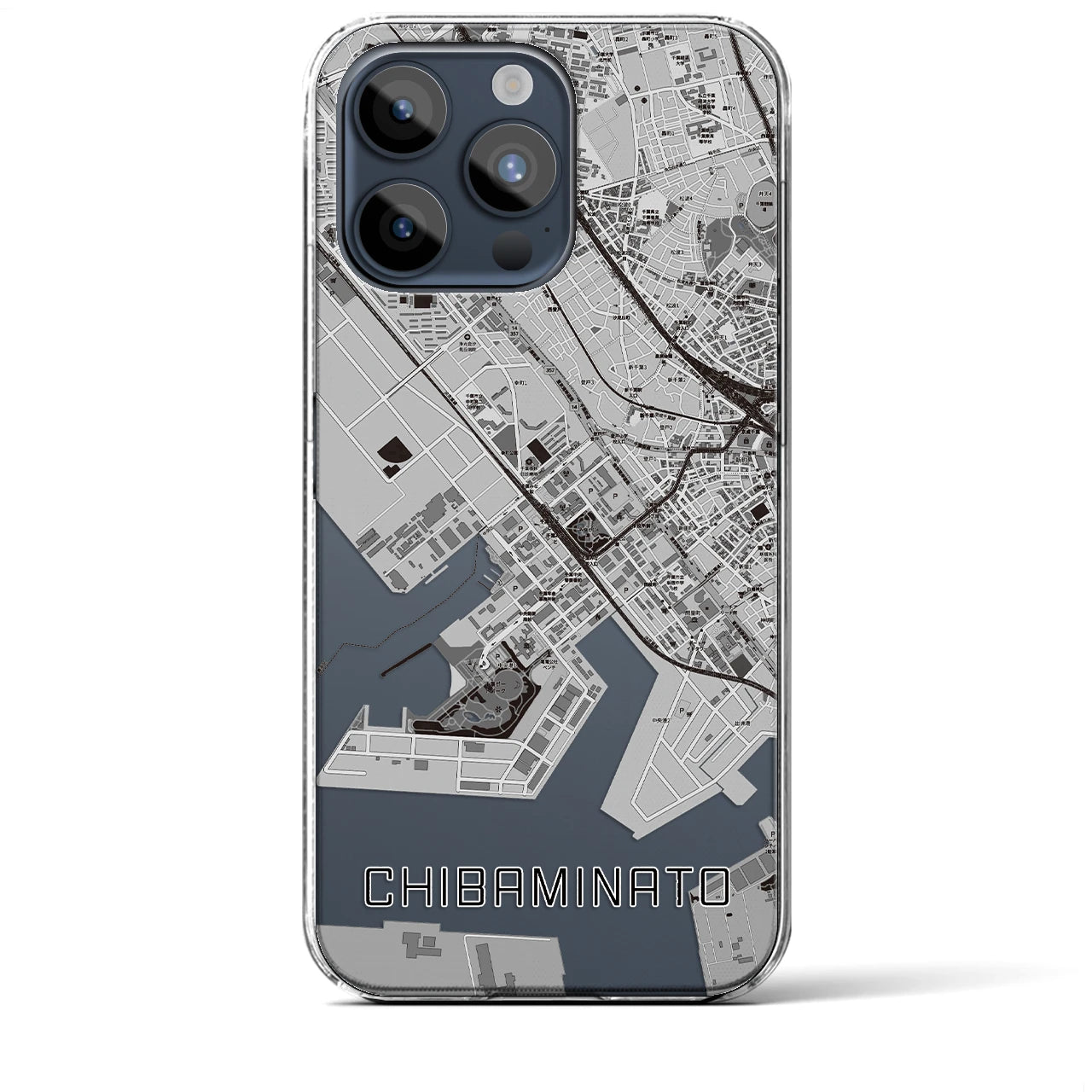 【千葉みなと(千葉県)】地図柄iPhoneケース(クリアタイプ)