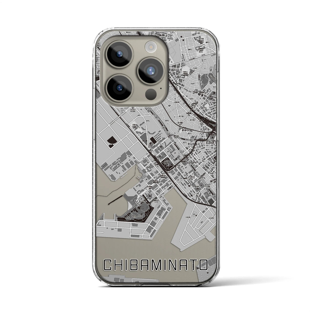 【千葉みなと(千葉県)】地図柄iPhoneケース(クリアタイプ)