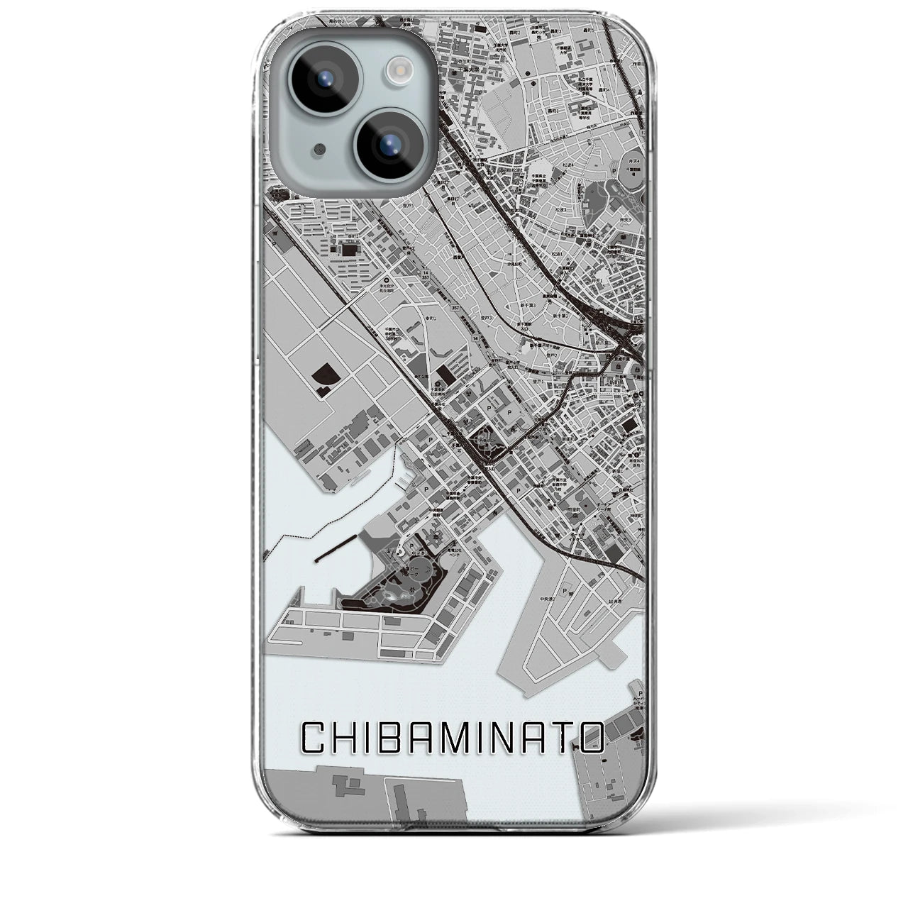 【千葉みなと(千葉県)】地図柄iPhoneケース(クリアタイプ)