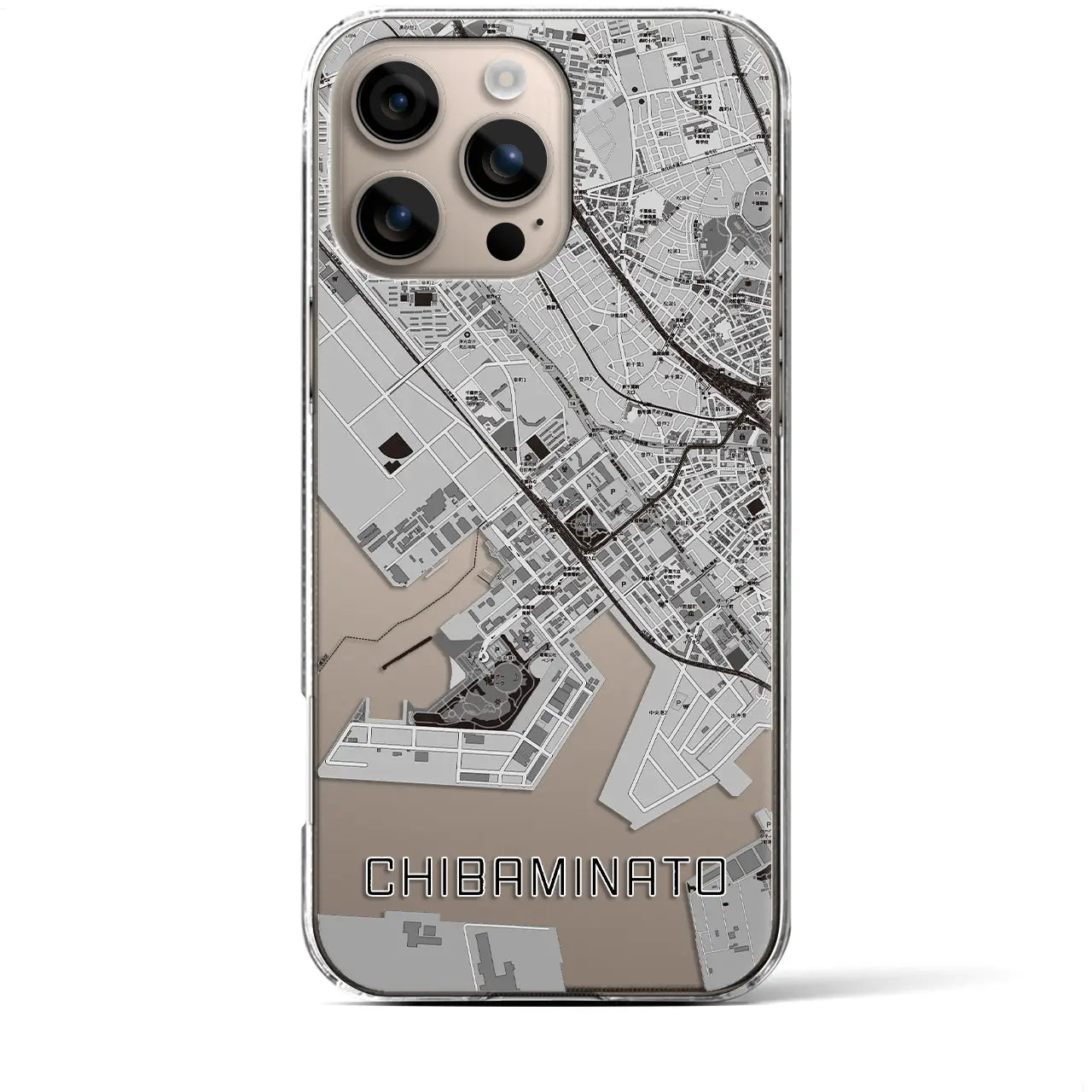 【千葉みなと(千葉県)】地図柄iPhoneケース(クリアタイプ)