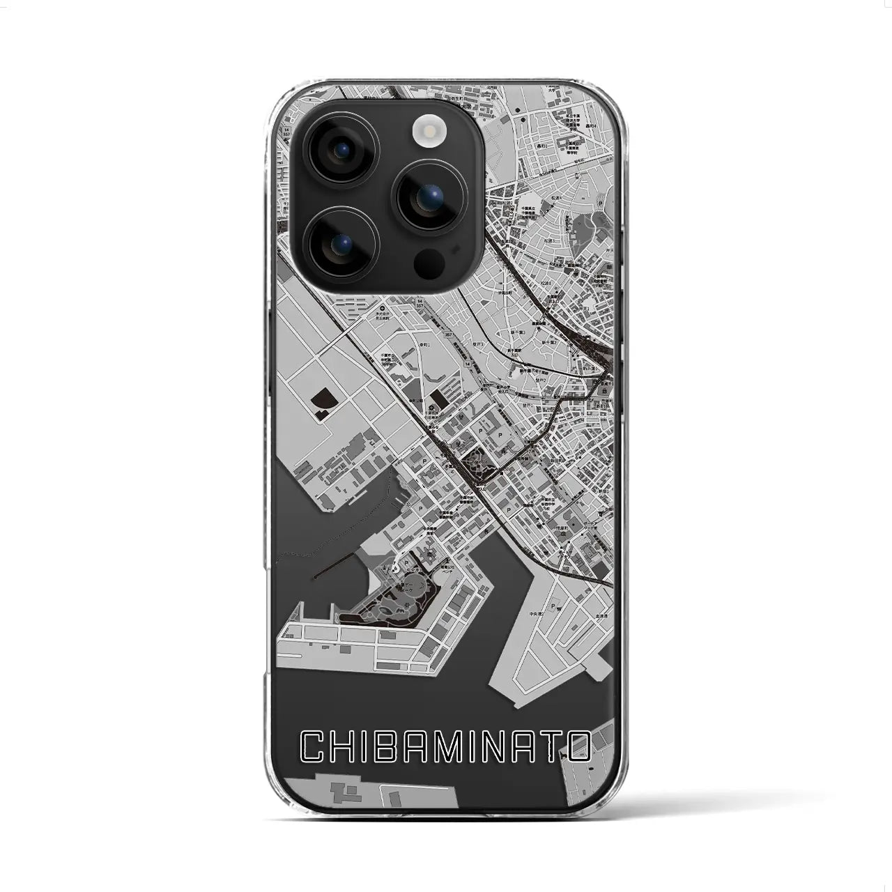 【千葉みなと(千葉県)】地図柄iPhoneケース(クリアタイプ)