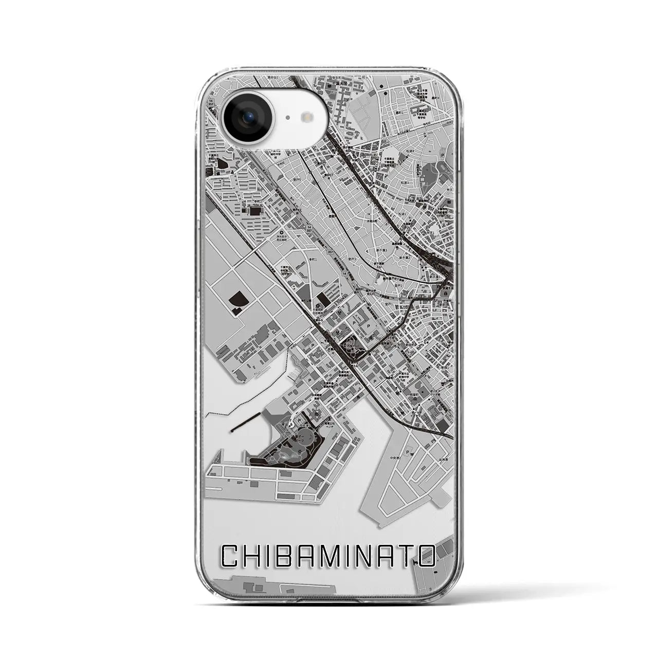 【千葉みなと(千葉県)】地図柄iPhoneケース(クリアタイプ)