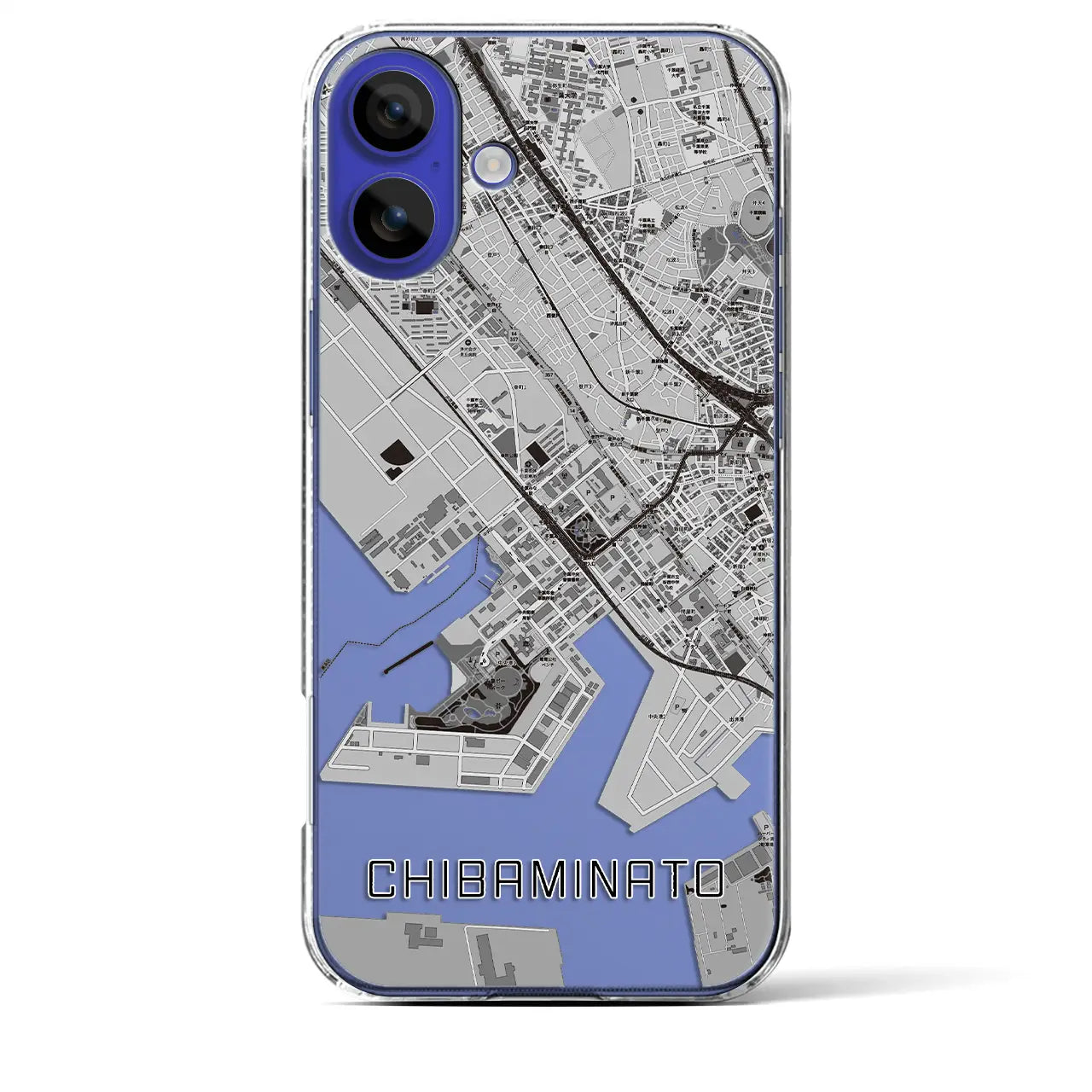 【千葉みなと(千葉県)】地図柄iPhoneケース(クリアタイプ)