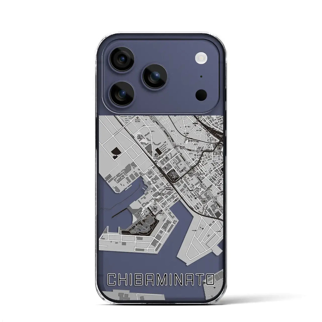 【千葉みなと(千葉県)】地図柄iPhoneケース(クリアタイプ)