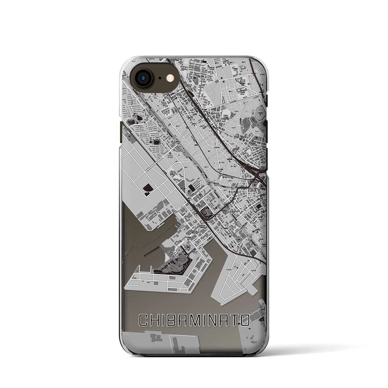 【千葉みなと(千葉県)】地図柄iPhoneケース(クリアタイプ)