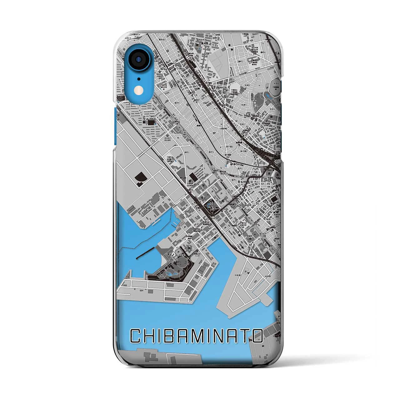 【千葉みなと(千葉県)】地図柄iPhoneケース(クリアタイプ)
