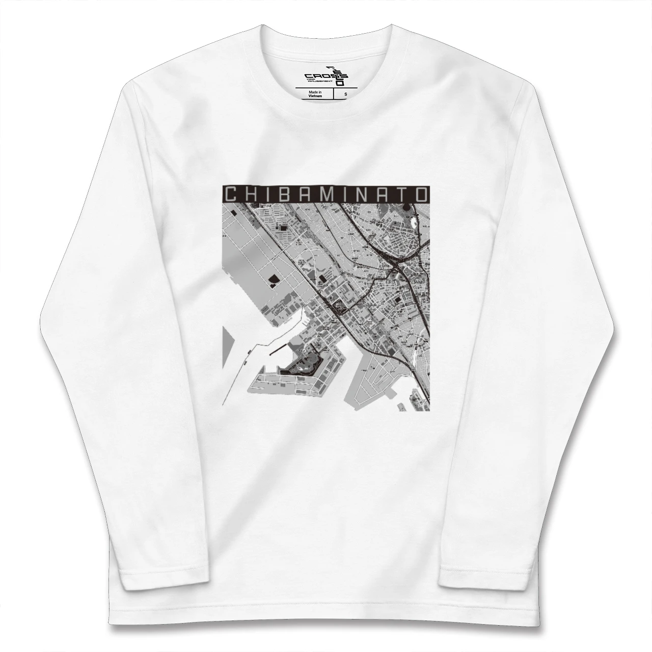 【千葉みなと(千葉県)】地図柄ロングスリーブTシャツ