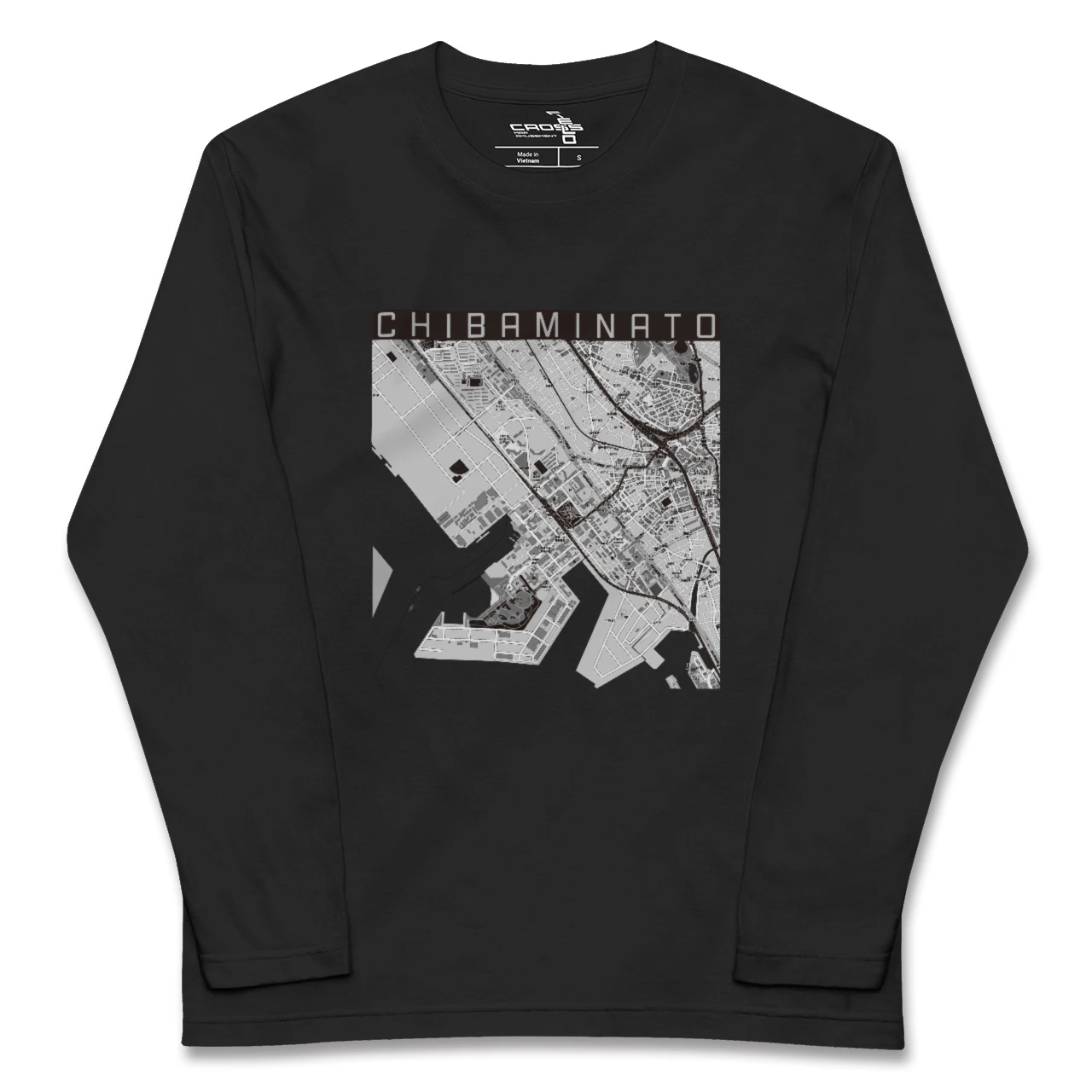 【千葉みなと(千葉県)】地図柄ロングスリーブTシャツ