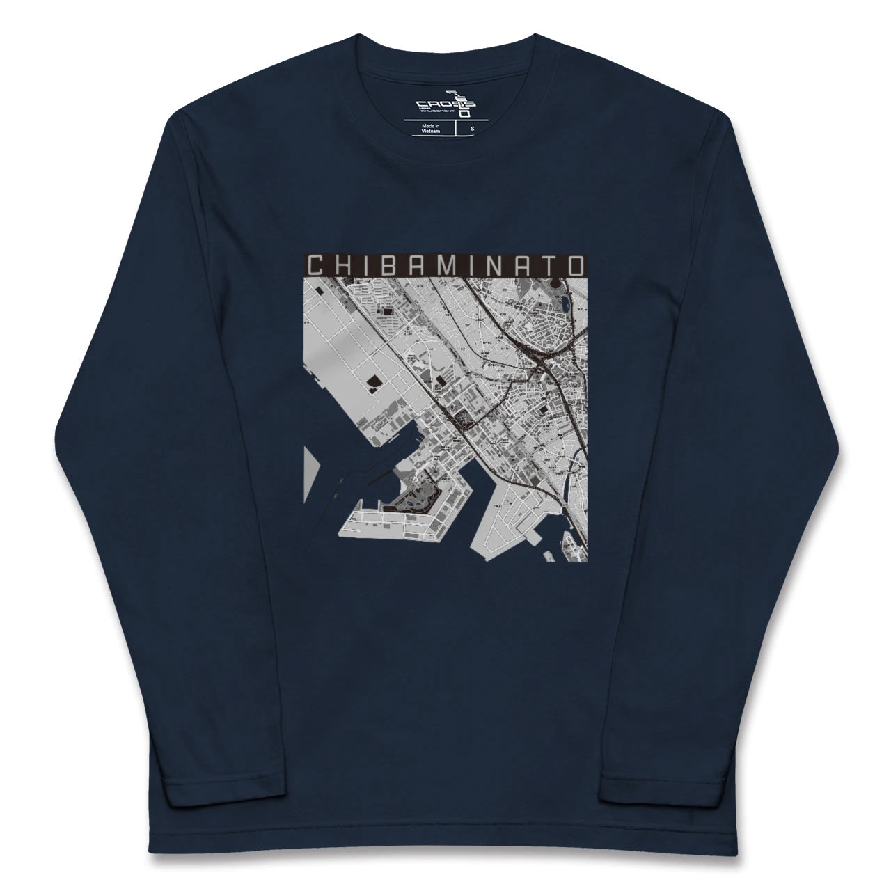 【千葉みなと(千葉県)】地図柄ロングスリーブTシャツ