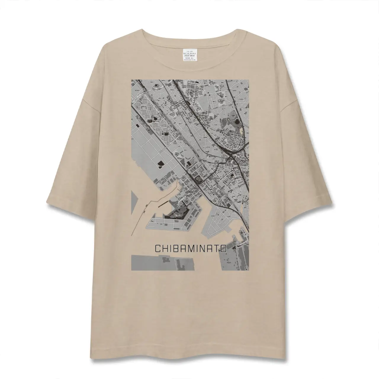 【千葉みなと(千葉県)】地図柄ビッグシルエットTシャツ