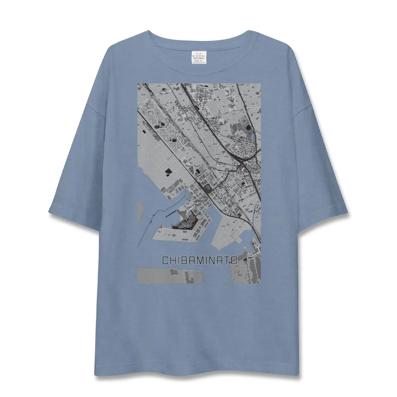 【千葉みなと(千葉県)】地図柄ビッグシルエットTシャツ