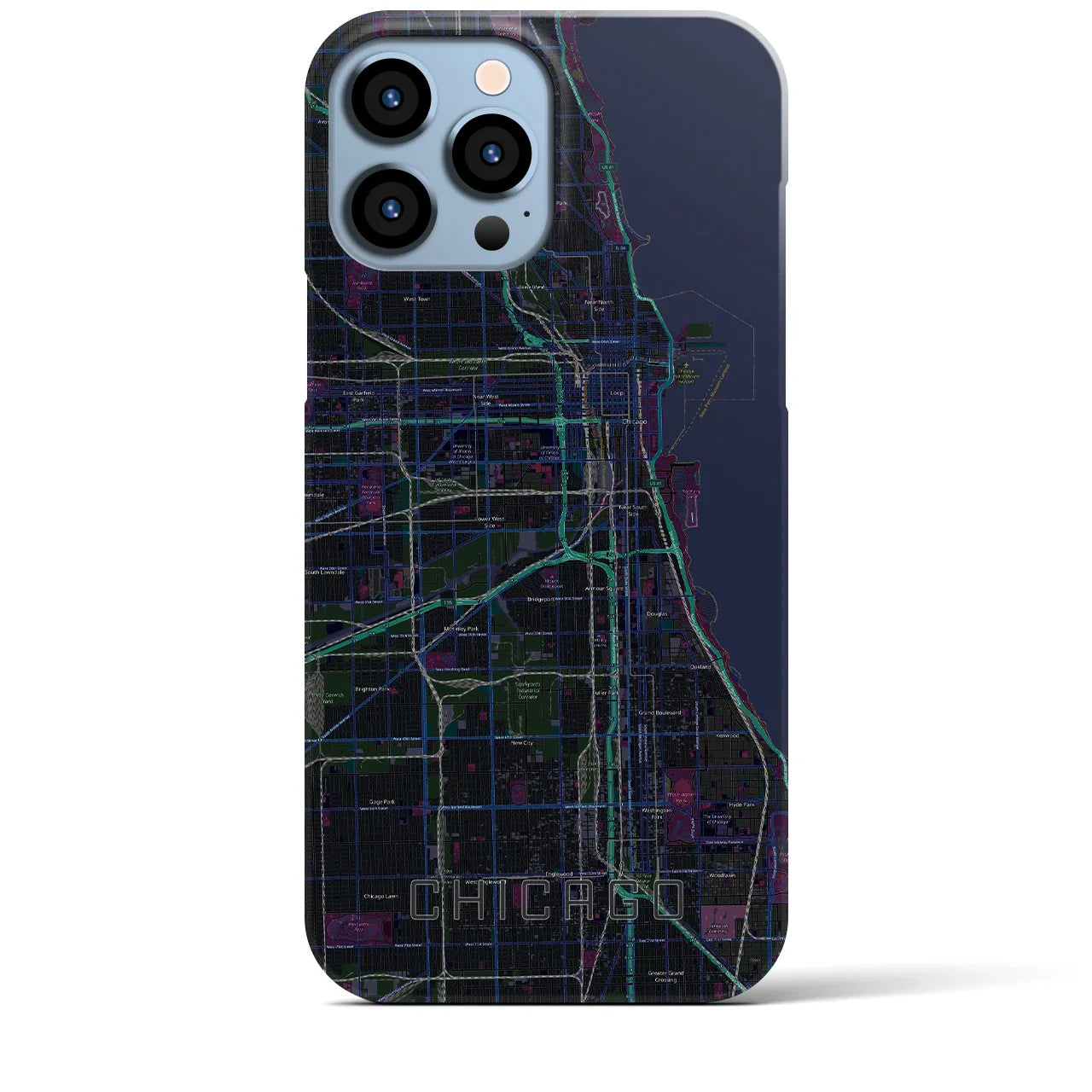 【シカゴ(アメリカ)】地図柄iPhoneケース(バックカバータイプ)