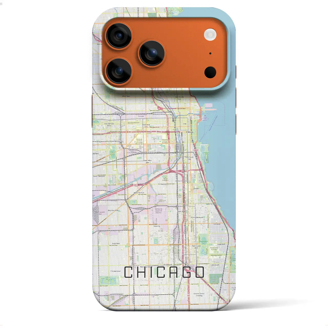 【シカゴ(アメリカ)】地図柄iPhoneケース(バックカバータイプ)