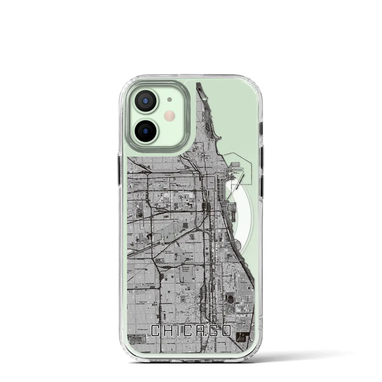 【シカゴ(アメリカ)】地図柄iPhoneケース(MagSafeタイプ)